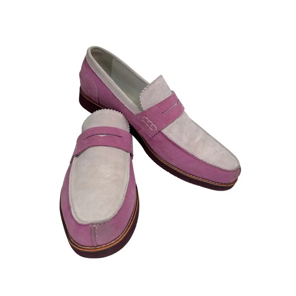 Marc Nolan Abe Suede Penny Loafers dusty rose 14